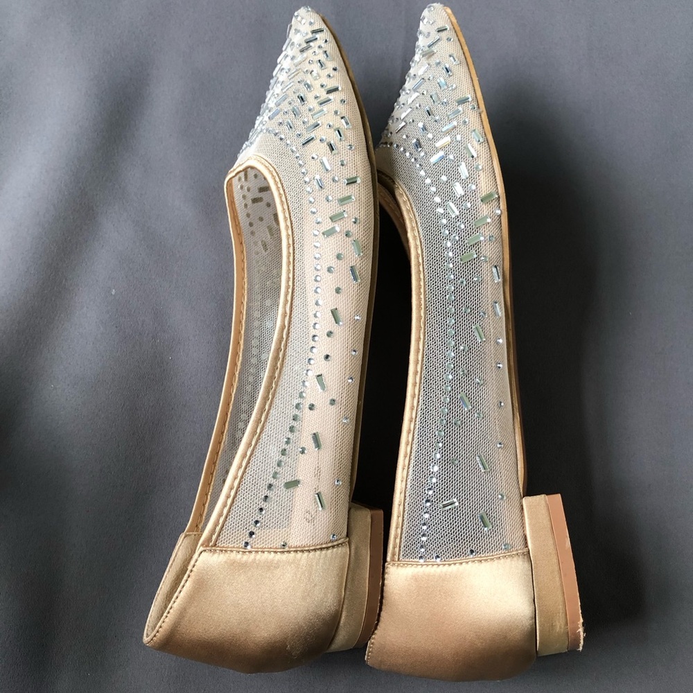 Lulu's Champagne Rhinestone Silver Flats - Picture 7 of 9